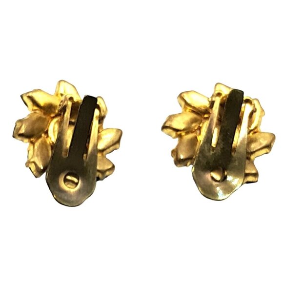 Austria Rhinestone Brooch Earrings Set Two Tone Blue Signed Vintage Costume Jewe - Picture 9 of 14